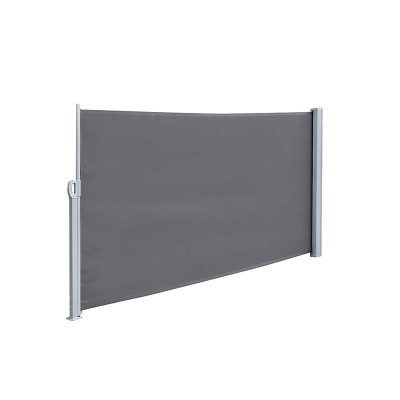 Backyard Retractable Folding Side Screen Awning With Steel Support Pole