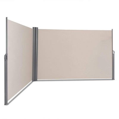 Garden Foldable Double Side Awning Screen Retractable Divider With Handle