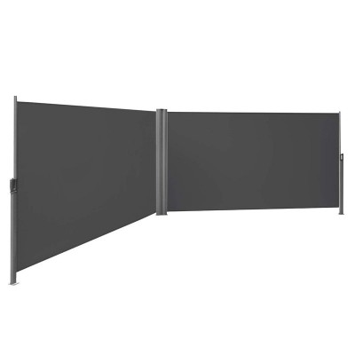 Corner Outdoor Retractable Double Privacy Wall Side Awning