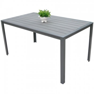 Extendable outdoor patio plastic wood table for hot sale